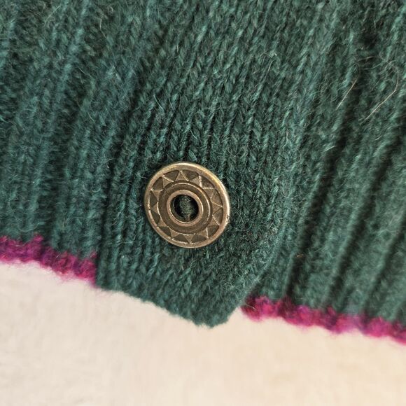 Woolrich Sweater Womens Large Wool Nylon Birds Eye Button Cardigan Knit Vintage - Picture 11 of 16